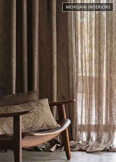 Gold Foiled Damask Silk Curtains